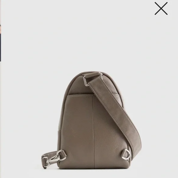 Quince Taupe Leather Shoulder Bag - Picture 8 of 9